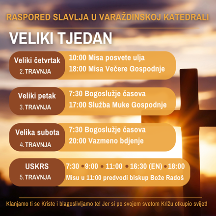 Slavlja Velikog tjedna u varaždinskoj katedrali 2026. godine